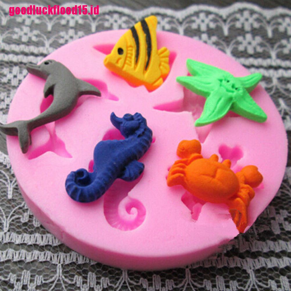 {LUCKID}New Sea Beach Silicone Cake Sugarcraft Mold Fondant Soap Chocolate Moulds 1PC