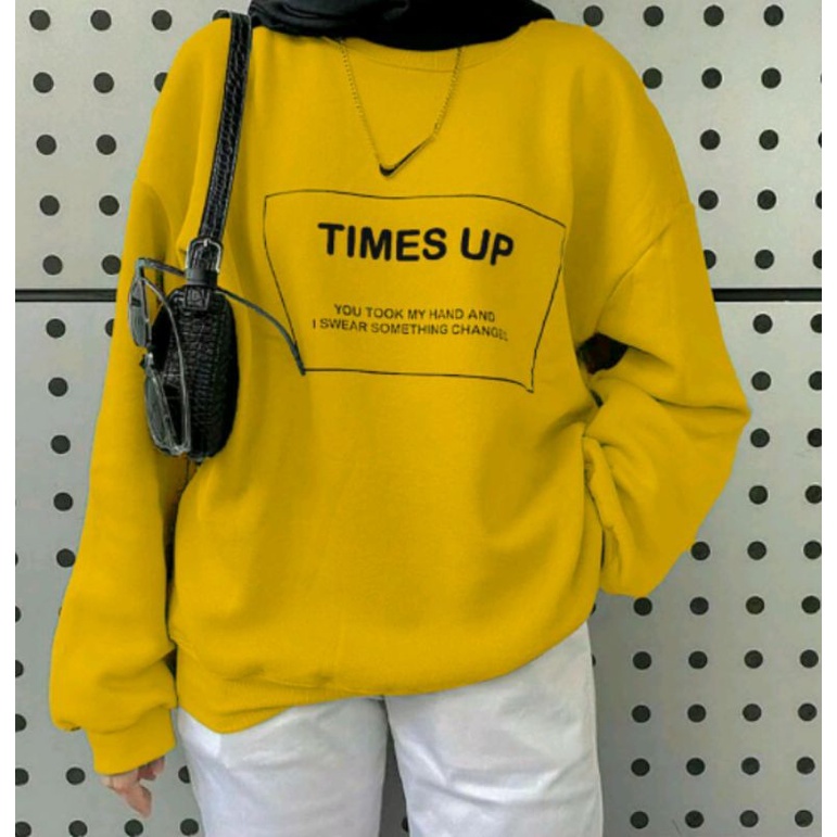 COD☑️Atasan Tangan Panjang Mangset/Blouse time'sUp/3ukuran/L.XL&amp;JUMBO/GoodQuality