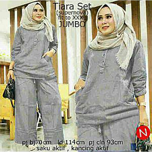 BOOM  SETELAN TIARA JUMBO L, XL, XXL, XXXL, 4XL/Best Seller/ Stelan Wanita Jumbo MUSLIM/ BAJU MUSLIM