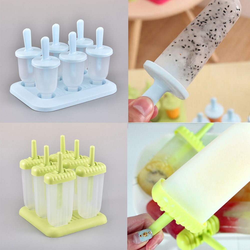 6pcs Cetakan Es Krim Popsicle DIY Untuk Musim Panas