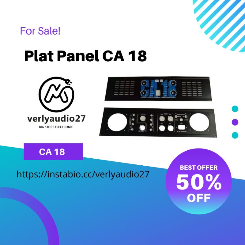 Plat Panel Power Amplifier Stereo CA 18 Depan Belakang Panel Power CA 18 plat power ca 18 model teku