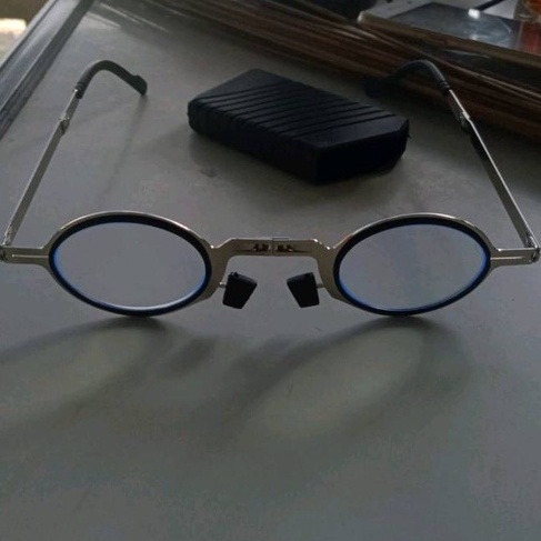 Bisa Cod Kacamata Baca Plus Autofokus Frame Titanium Lipat Kacamata Model Bulat Antiradiasi Unisex