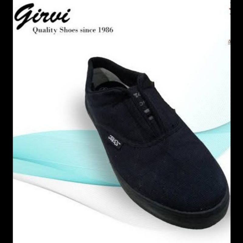 [COD/GRAB MEDAN] Girvi Jazz FREE KAUS KAKI All Black Size 35 - 42