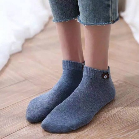 Kaos Kaki Pendek Mata Kaki Motif Broun (Kain Spandek + Polyester Breathable)-2