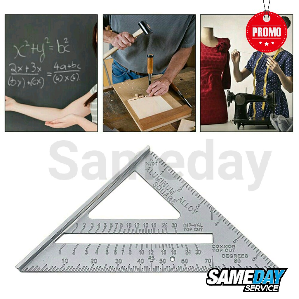

Penggaris Segitiga Siku Sudut Carpenter Woodworking Speed Square 7 inch Tebal