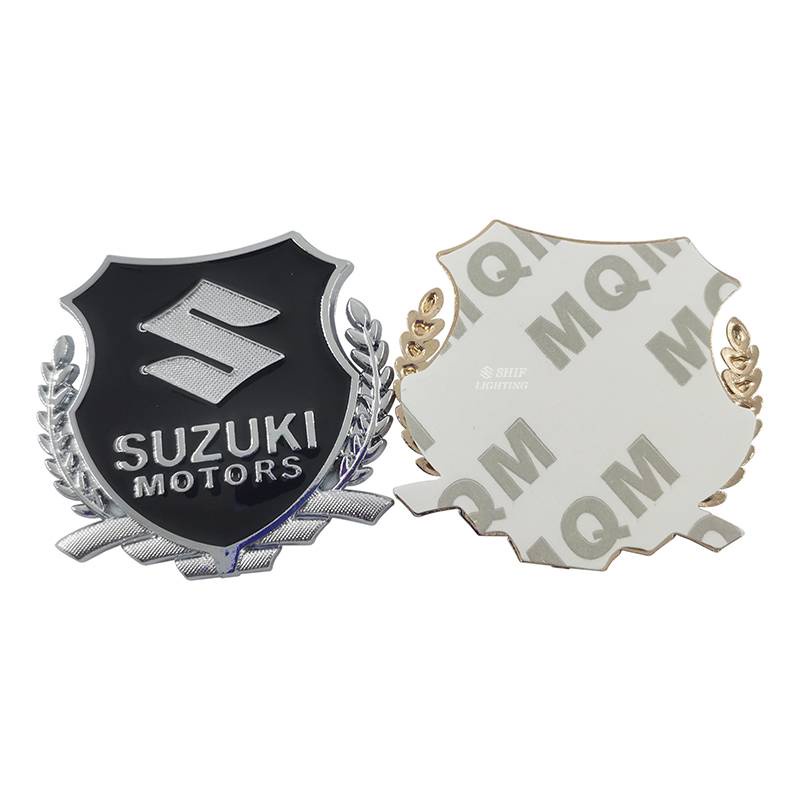 2 X Metal SUZUKI MOTORS Logo Car Auto Side Window Decorative Emblem Badge Sticker Decal For SUZUKI