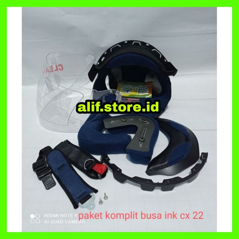 PAKET BUSA INCLUDE KACA HELM INK CX22 TALI GASPER PAKU BELAH