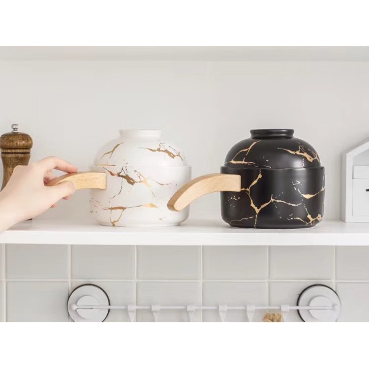 Mangkok Antik Keramik - Mangkok Motif Marmer Estetik - CERAMIC MARBLE BOWL