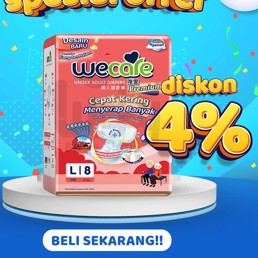 ▲ WECARE PREMIUM ADULT DIAPERS SIZE L 8 / Popok Dewasa ★