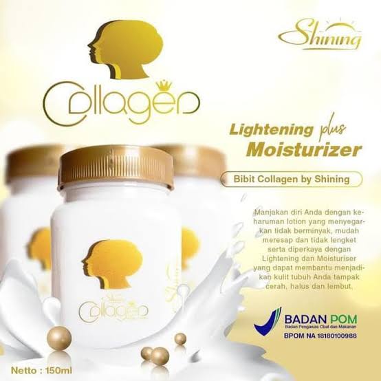 Bibit Collagen Shining Lightening Moisturizer[ Original BPOM ] Bibit Pemutih Wajah Badan Ampuh - Cre