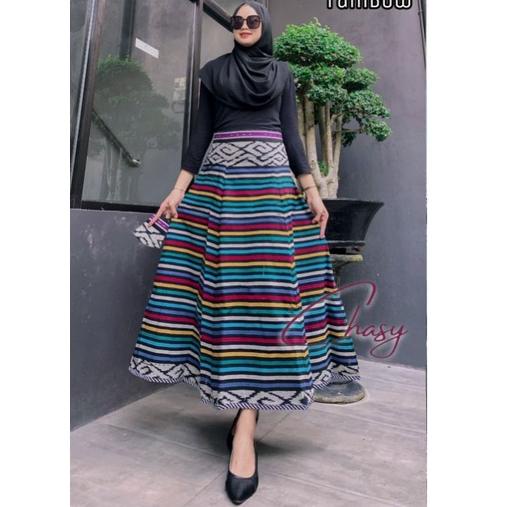 [PWS.27Jn22ι] Rok Tenun Panjang Motif Etnik Nusantara Original Jepara/ Rok Tenun Motif NTT/Rok Tenun