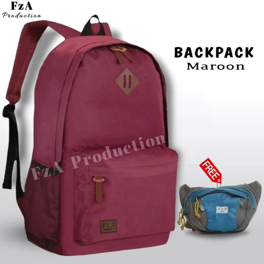 Tas Ransel Distro Original Casual pria Wanita / Tas Backpack Laptop Tas Sekolah Distro Original – FzA FREE Tas Slempang Waistbag