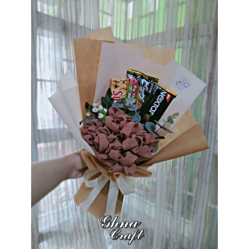 [DUS 5K] Buket Hijab Bouquet Bunga Hydrangea Snack Jajanan Flower hadiah wisuda ulang tahun Wedding