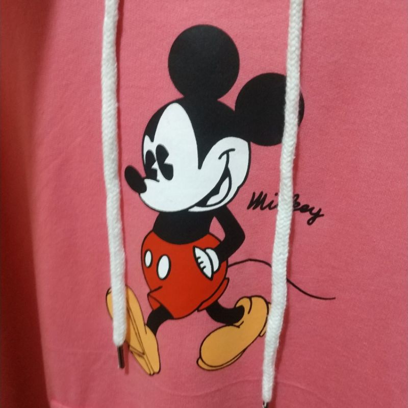 Hoodie Hnm Mickey Mouse Pink H&amp;M Wanita Cewek Pria Free Paper Bag