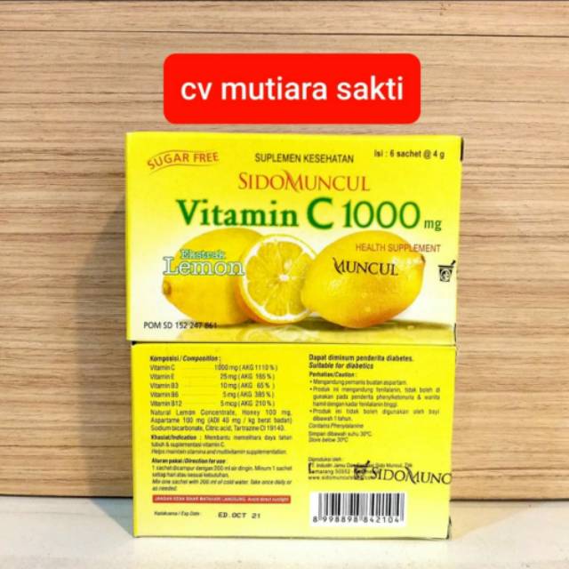 Jual Sido Muncul Vitamin C 1000mg Sidomuncul Extra Lemon 6 Sachet Indonesia Shopee Indonesia