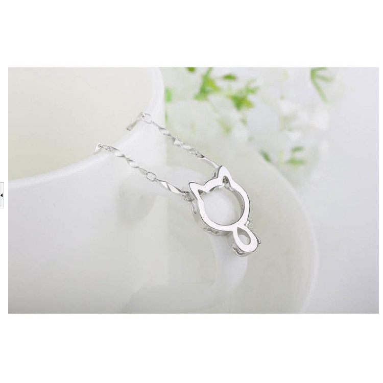 925 Perak Liontin Untuk Wanita Kucing lucu (Tanpa rantai) Perhiasan Fashion