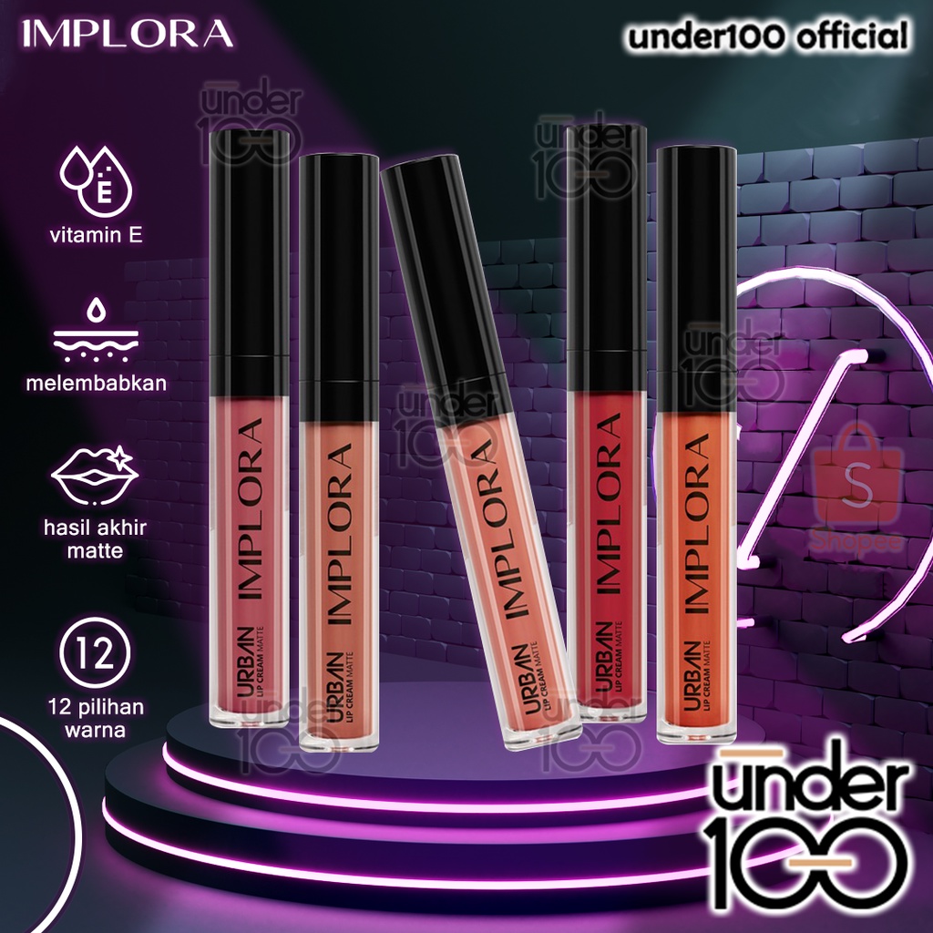 ❤ UNDER100 ❤ IMPLORA ✔️BPOM Urban Lip Cream Matte Velvet ( lipcream Lipstick Lipstik )