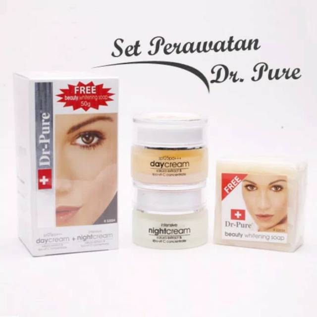 CREAM DR PURE SET SIANG &amp; MALAM + SABUN BPOM