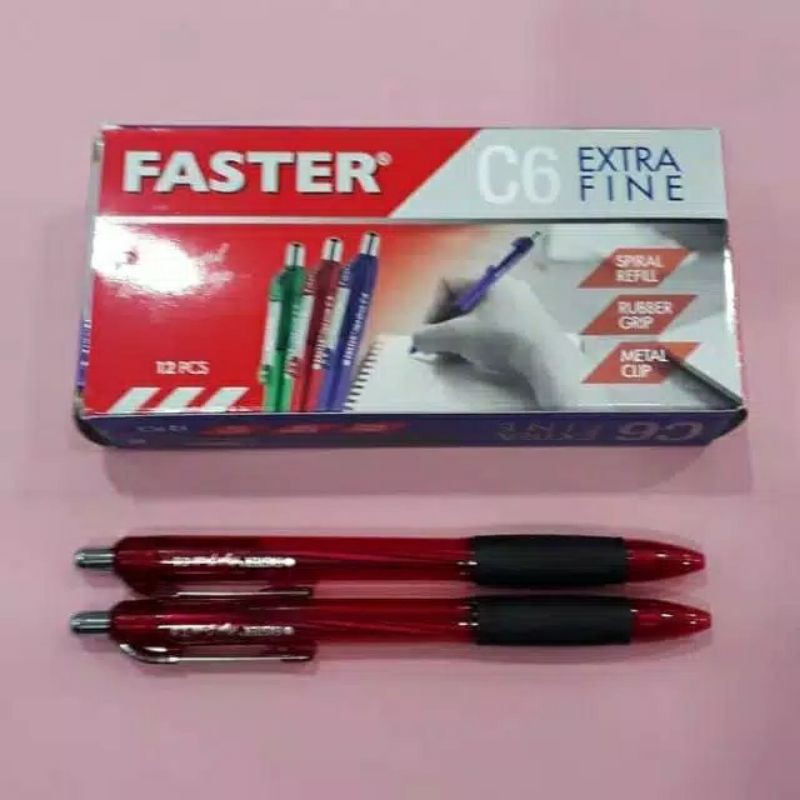 Pulpen Faster Cetak C6 isi 1 boxs 12pcs