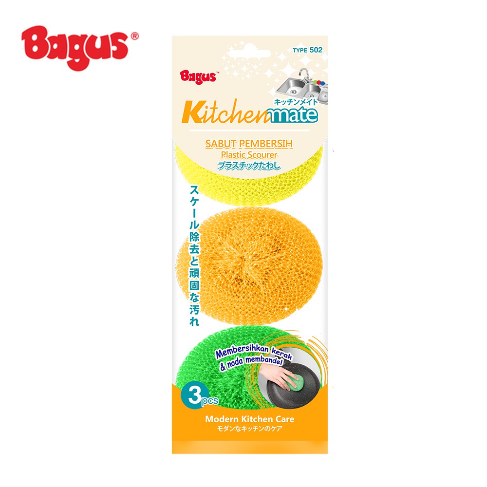 Bagus Kitchenmate Sabut Pembersih Plastik 3pc Tipe 502