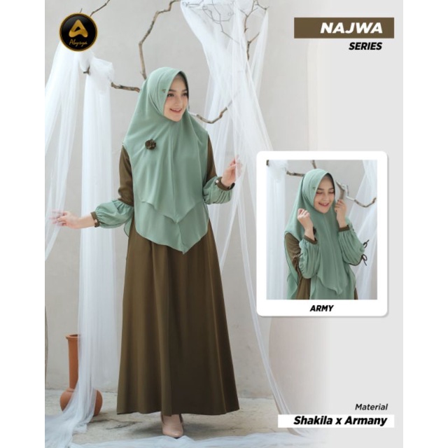 Gamis Najwa set hijab by Abysya/gamis terbaru