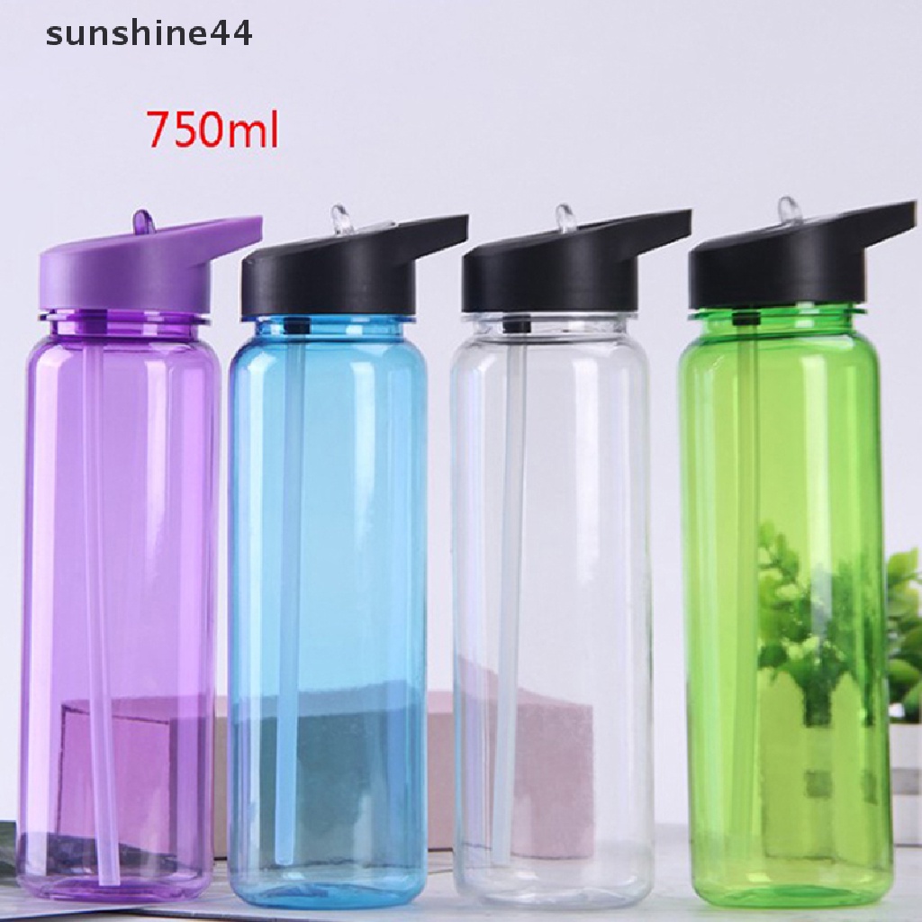 Sunshine Botol Minum Plastik 750ml Anti Bocor Dengan Sedotan Untuk Olahraga