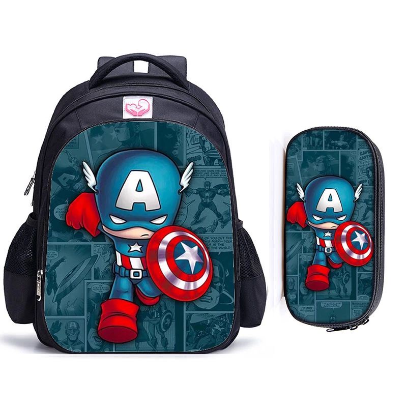 Qisswa_Ransel Anak KAPTEN AMERIKA untuk Anak Laki-laki Tas PAUD TK SD untuk Anak Ransel Ortopedi Ransel Tas Sekolah Tahan Air FygalerySurabaya - FYG1367 Tas Ransel Karakter Cartoon Anak Backpack Mini Cute Import Murah