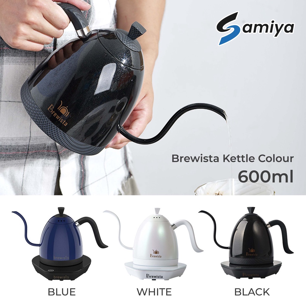 brewista artisan gooseneck kettle electric whole white / teko kopi elektrik pure white color