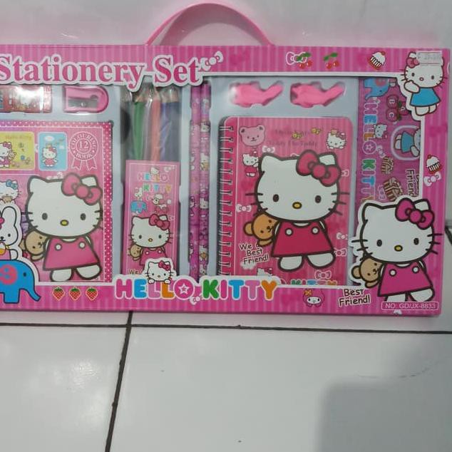 

af ▔ stationery set paket lengkap sekolah HELLO KITTY Kotak pensil dll. Stock banyak▔ ★★★.