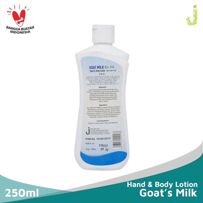 Ready Stok GROSIR AUTUMN BPOM GLOWING WHITE GOAT MILK HANDBODY LOTION 250ML PRODUK ORIGINAL