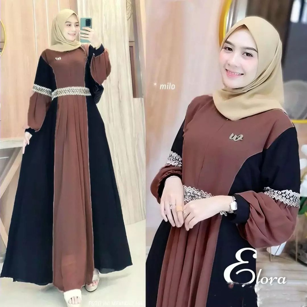 ELORA MAXY BL CERUTY BABYDOLL FULL PURING MIX RENDA LD 110 CM PB 137 CM GAMIS WANITA TERBARU 2023 KEKINIAN DRESS CERUTY BABYDOLL PREMIUM MAXI DRESS LEBARAN TERBARU