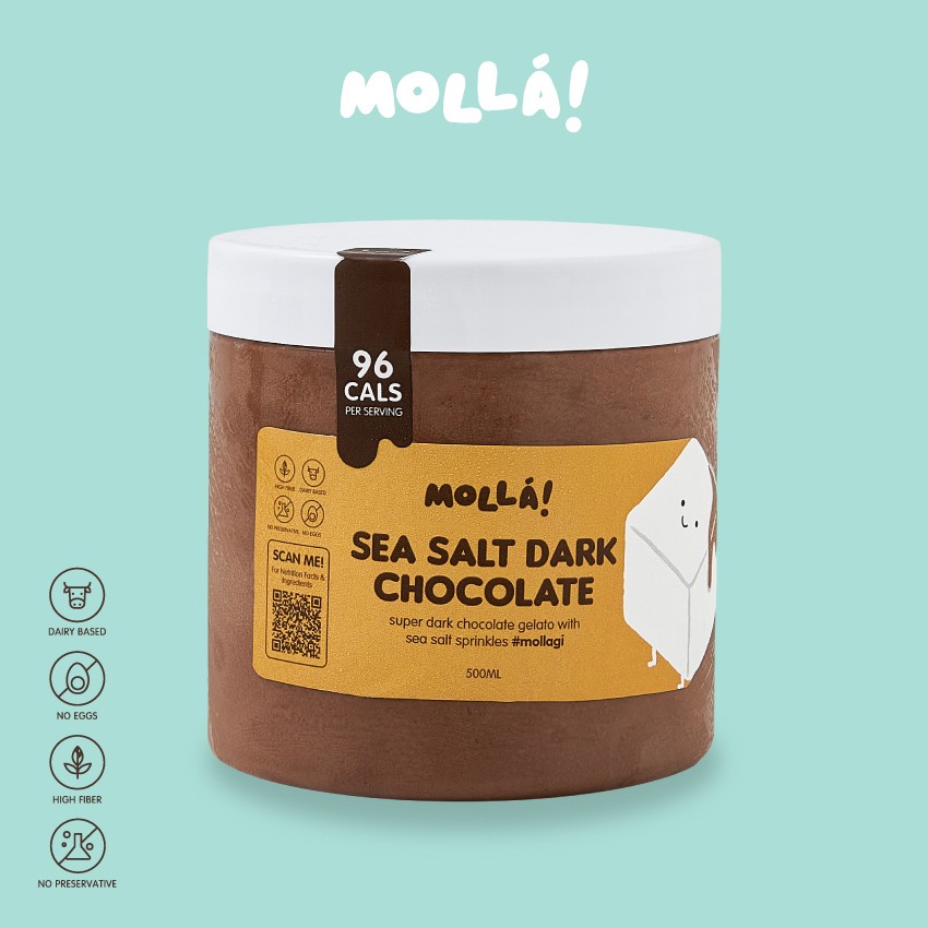 

Sea Salt Dark Chocolate Low Calorie Gelato Pint - Molla Creamery