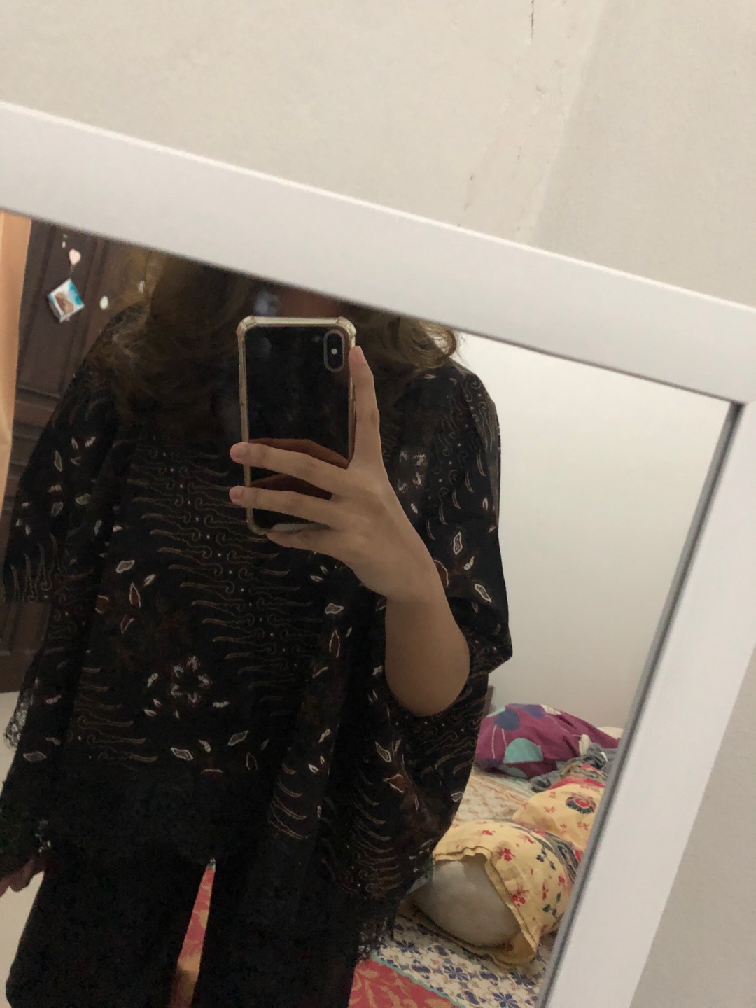 Atasna Batik Wanita Modern Batik Cassual Atasanbatik Batik Lace Mewah Batik Batwing(hitam)