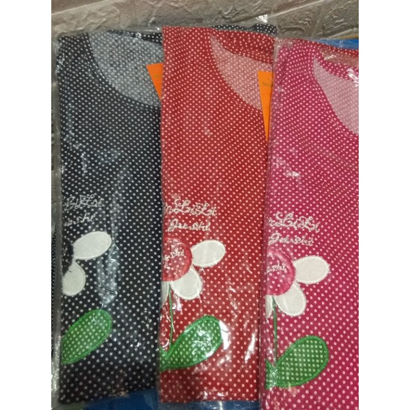 Baju Tidur &quot;HOKI&quot; Celana 3/4 Katun Wanita (flower 2)