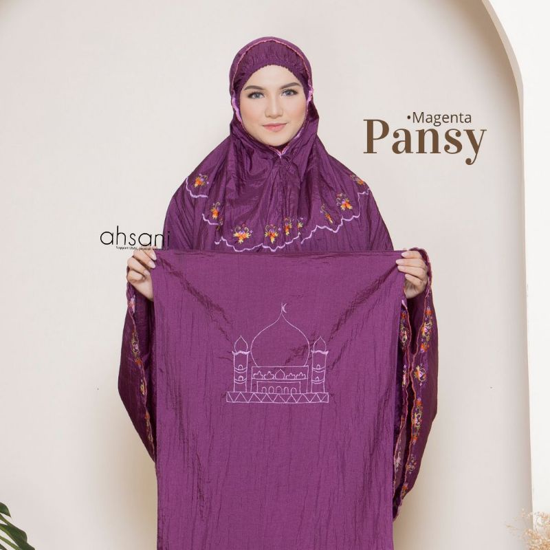 MUKENA DEWASA PARASUT SUPER MUKENA AHSANI PANSY MAGENTA