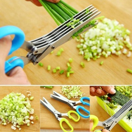 Gunting Serbaguna Gunting Dapur Multifungsi / Gunting 5 Lapis Daun Bawang Sayur Dapur /gunting sayuran Kitchen Scissors layer