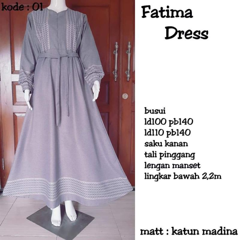 Gamis katun madina motif /Gamis polos