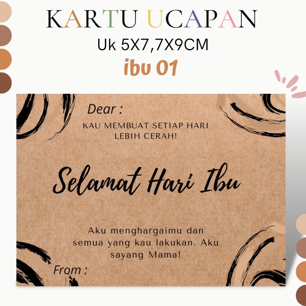 Jual Kartu Ucapan Ibu Happy Mother Day Hari Ibu Hari Mama Kertas Kraft Uk X X X X Cm