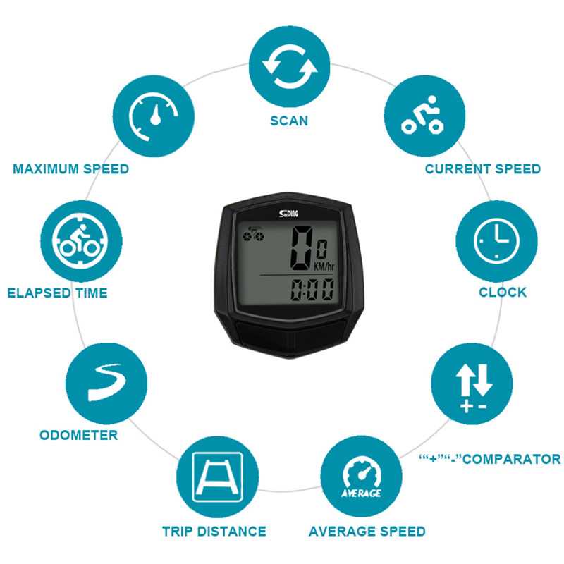 SUNDING Odometer Speedometer Monitor Sepeda - SD-581