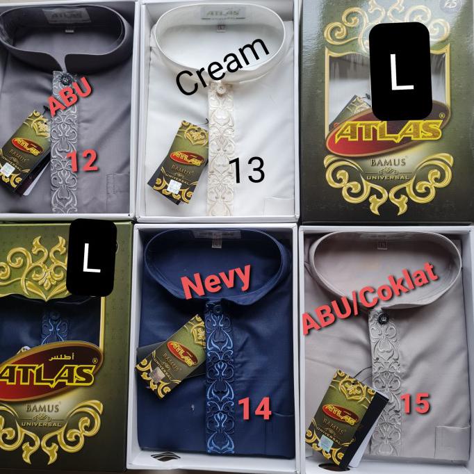 Star Seller Baju Koko Atlas Lengan Panjang - Putih, S