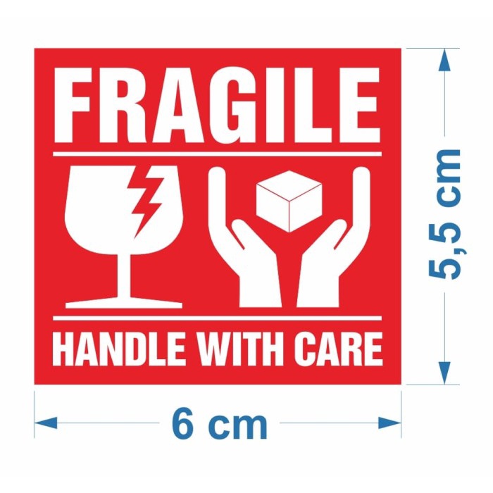 

PEREKAT-PENGIKAT- STICKER FRAGILE HANDLE WITH CARE STIKER AWAS PECAH 6 X 5,5 CM -PENGIKAT-PEREKAT.
