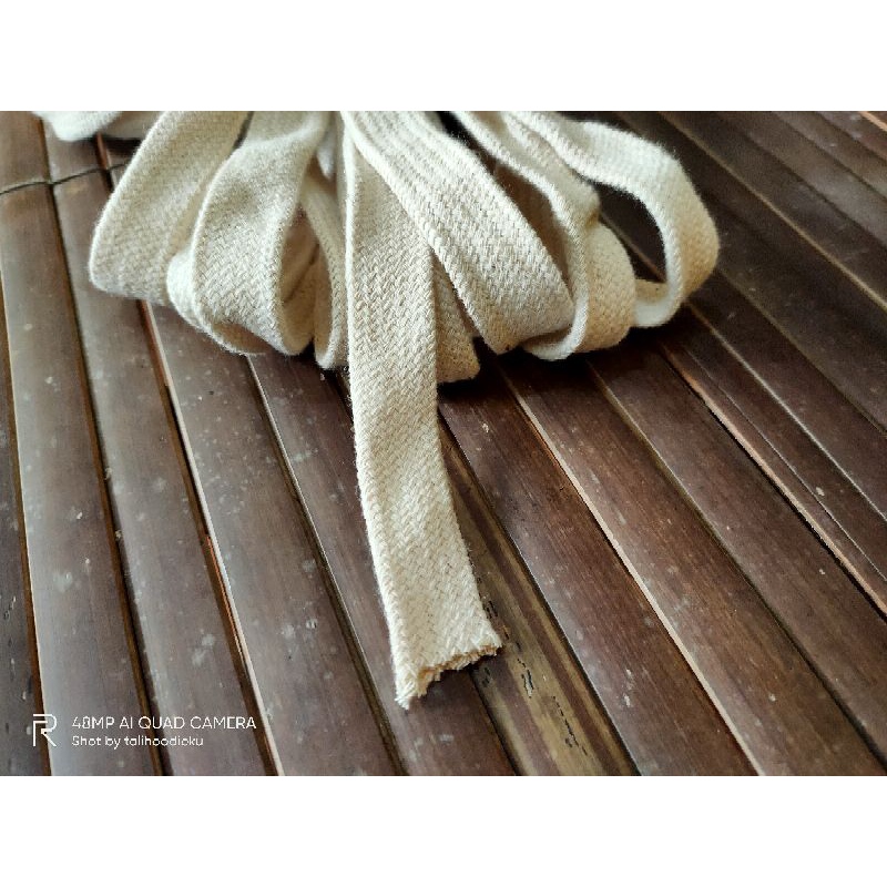 tali katun lebar 1,5 cm / tali kur full katun 1,5cm