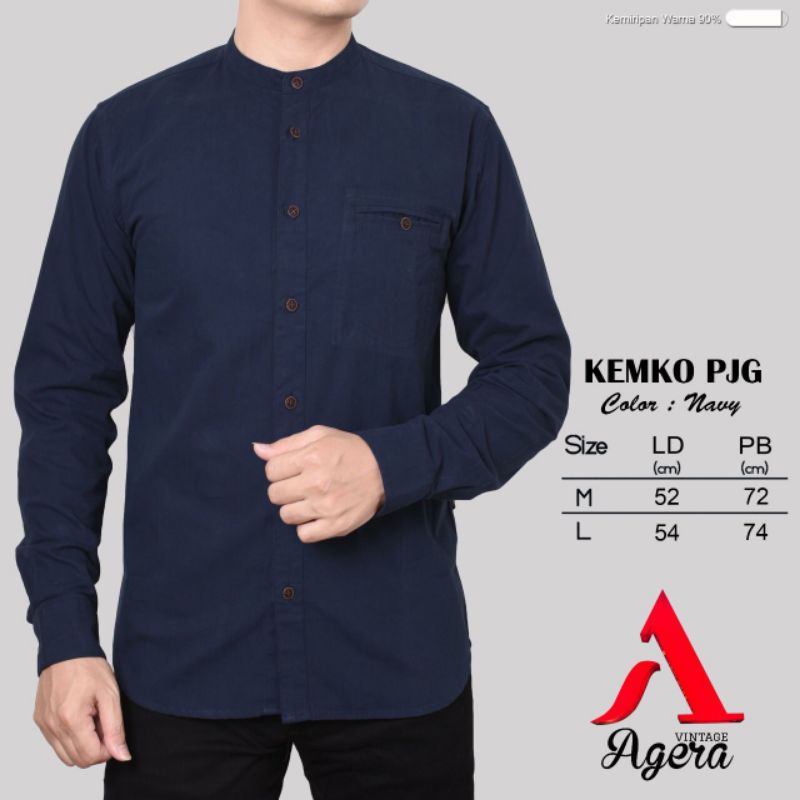 BAJU KEMEJA KOKO KEMKO PRIA LENGAN PANJANG SANGHAI KANCING FULL ORIGINAL AGERA SAJUAK