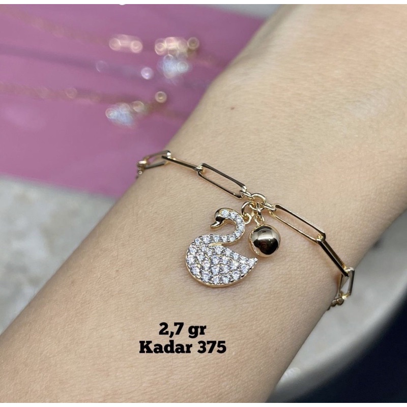 GELANG ANGSA UBS GOLD EMAS ASLI KADAR 375%/8K