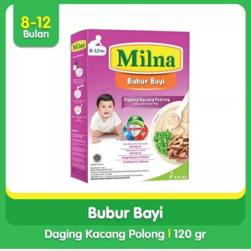 Milna Bubur Bayi Daging Kacang Polong 120g