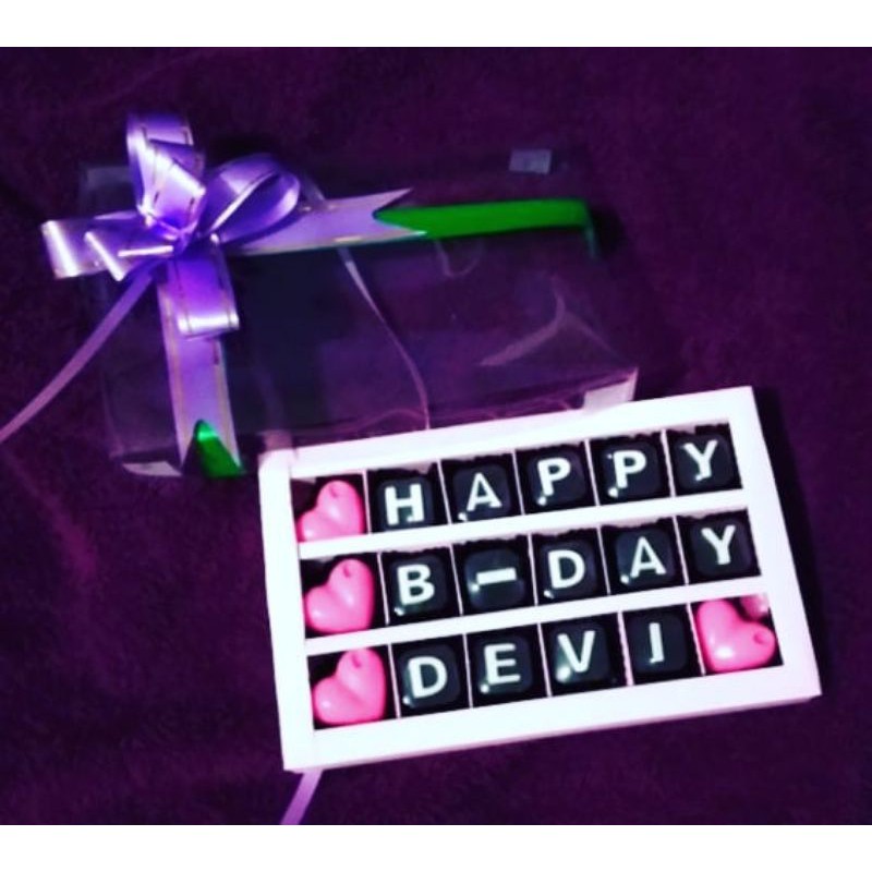 Coklat Huruf / Coklat Ucapan / coklat custom / kado ulang tahun harga 2ribuan