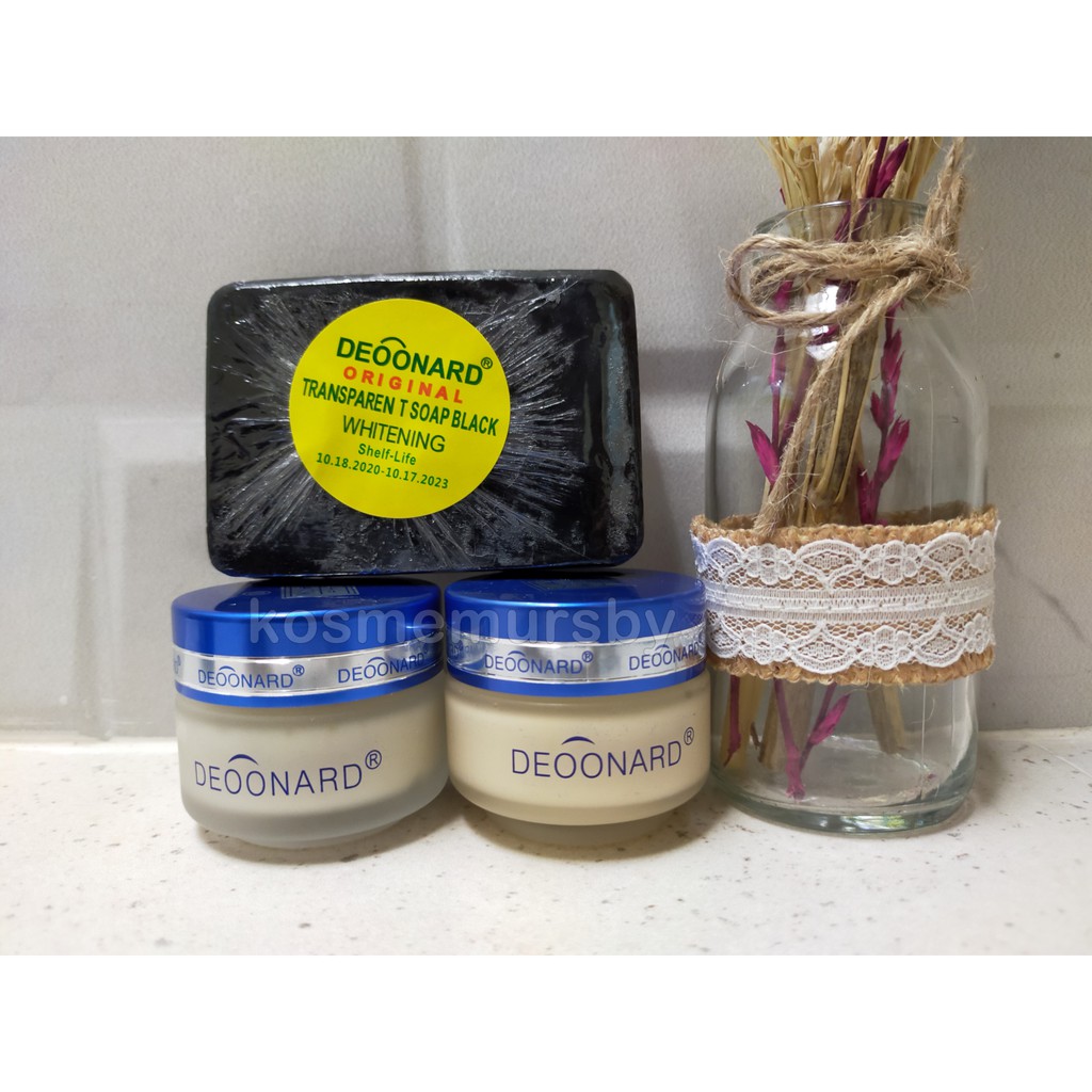 Paket Cream deonard biru 7 days 25g day , night + Sabun whitening