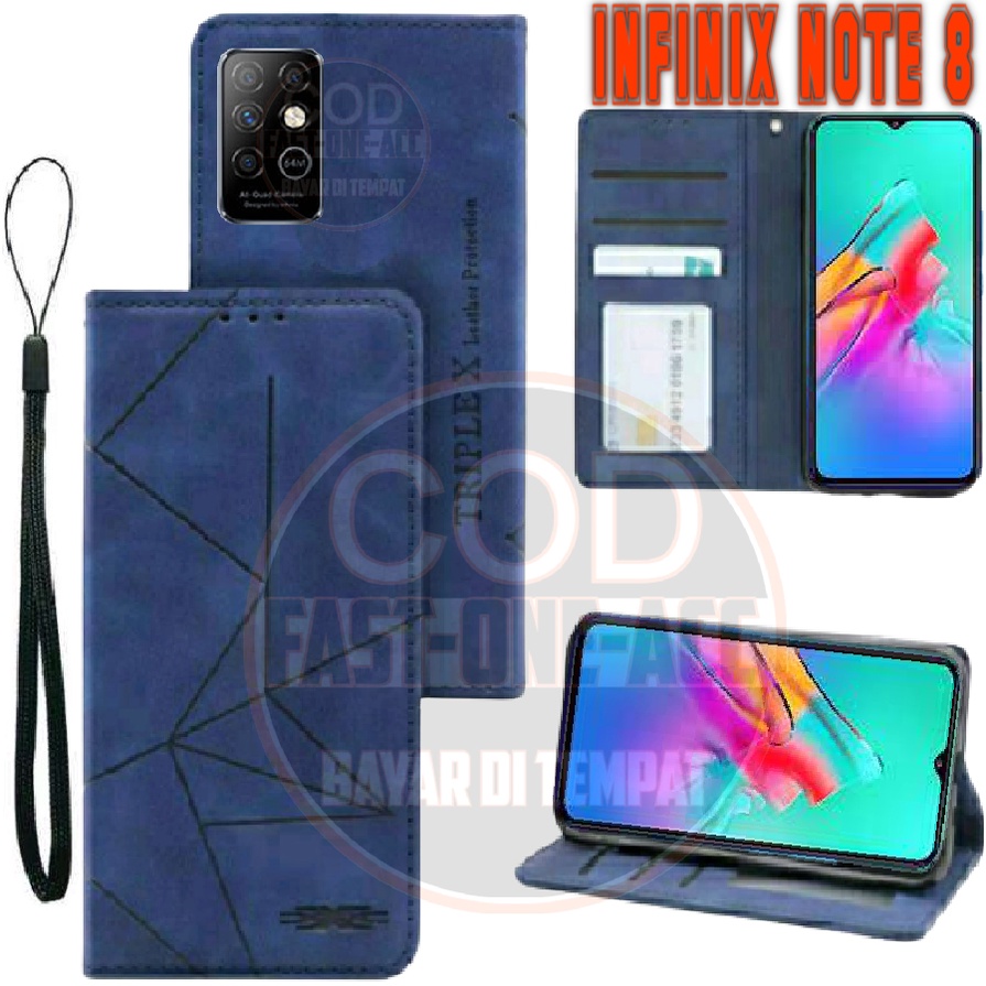 CASE HP INFINIX NOTE 8 Flip Case Flip Motif Dompet Casing HP Flip Motif Wallet Leather