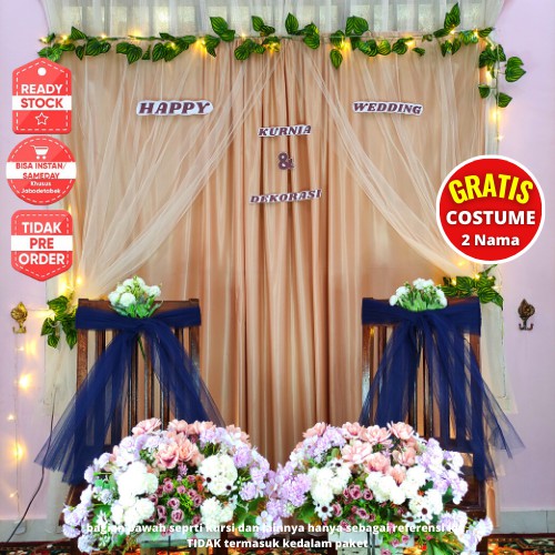 Dekor Dekorasi Backdrop PhotoBooth Kain Hiasan Lamaran Tunangan Akad Nikah Aqiqah Ulta Paket 05