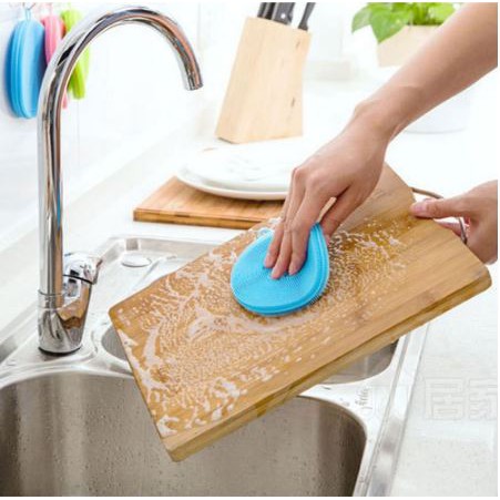 Spons Cuci Piring Silikon cepat bersih dan tidak lengket Serbaguna Spon Sponge Silicone Busa Alat Dishwashing Sikat cuci piring silikon cuci piring [PADMA]